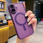 For iPhone 16 Plus Magnetic Case with Lens Film  /  Detachable Lens Frame Hybrid Phone Back Cover