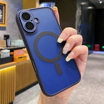 For iPhone 16 Plus Magnetic Case with Lens Film  /  Detachable Lens Frame Hybrid Phone Back Cover