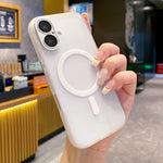 For iPhone 16 Plus Magnetic Case with Lens Film  /  Detachable Lens Frame Hybrid Phone Back Cover