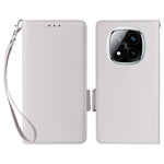 Läderfodral till Xiaomi Redmi Note 14 Pro 4G med handledsrem, litchitexturerat PU-läder, plånboksfodral för mobil