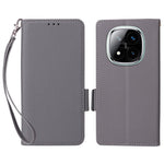 Läderfodral till Xiaomi Redmi Note 14 Pro 4G med handledsrem, litchitexturerat PU-läder, plånboksfodral för mobil