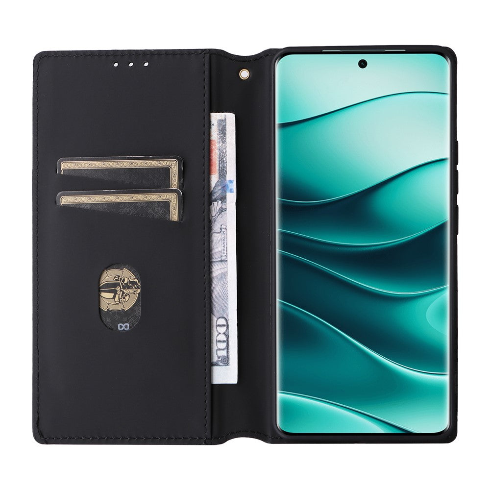 For Xiaomi Redmi Note 14 Pro 4G Wallet Case Rhombus Imprinted Leather Phone Cover