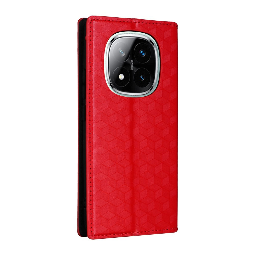 For Xiaomi Redmi Note 14 Pro 4G Wallet Case Rhombus Imprinted Leather Phone Cover