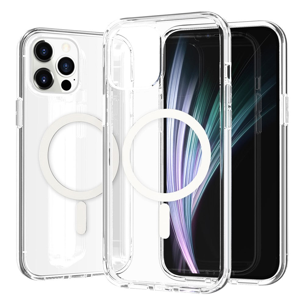Til iPhone 12 / 12 Pro magnetisk cover kompatibel med MagSafe PC + TPU gennemsigtig telefoncover