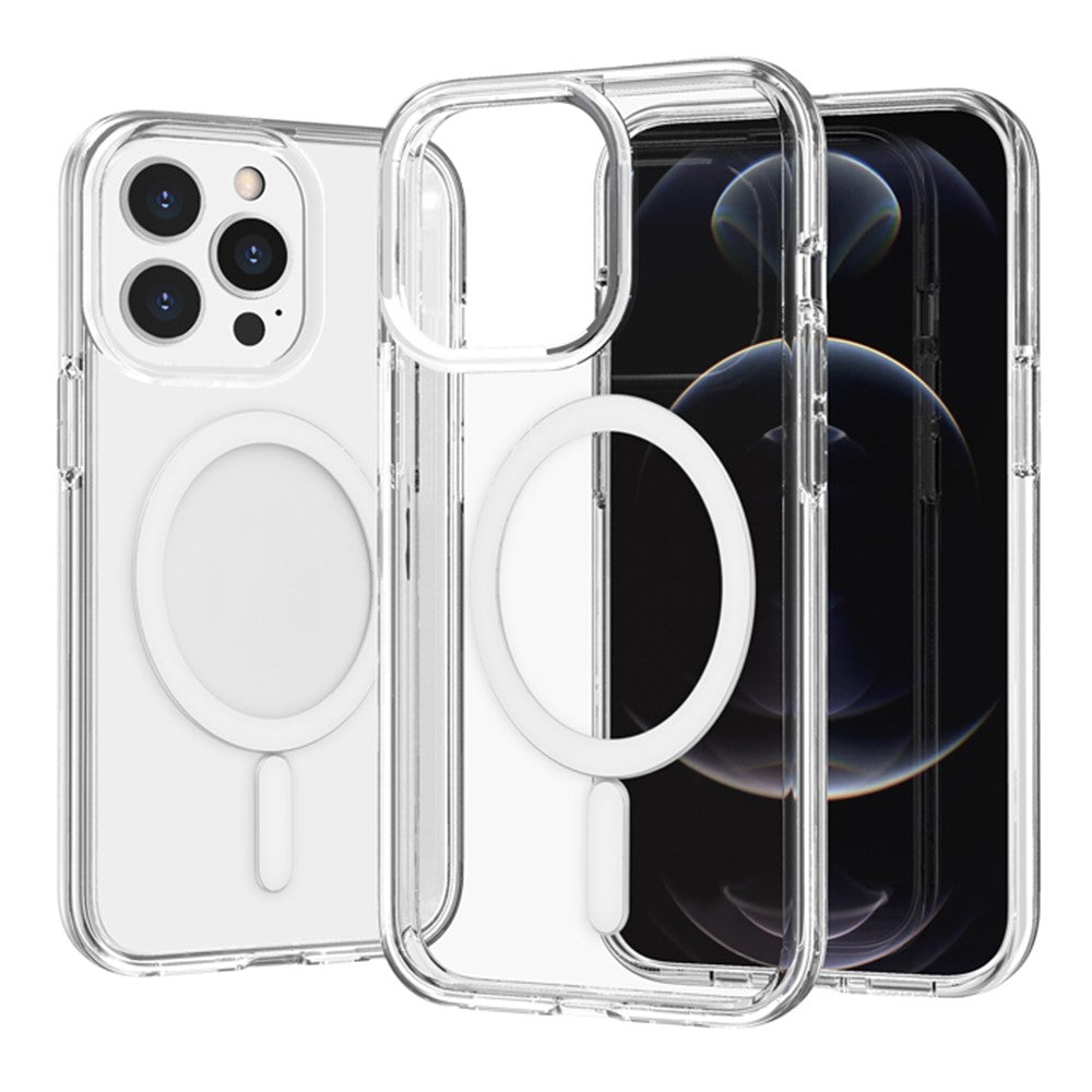 Til iPhone 14 Pro MagSafe-kompatibelt magnetisk cover PC + TPU Klart telefoncover