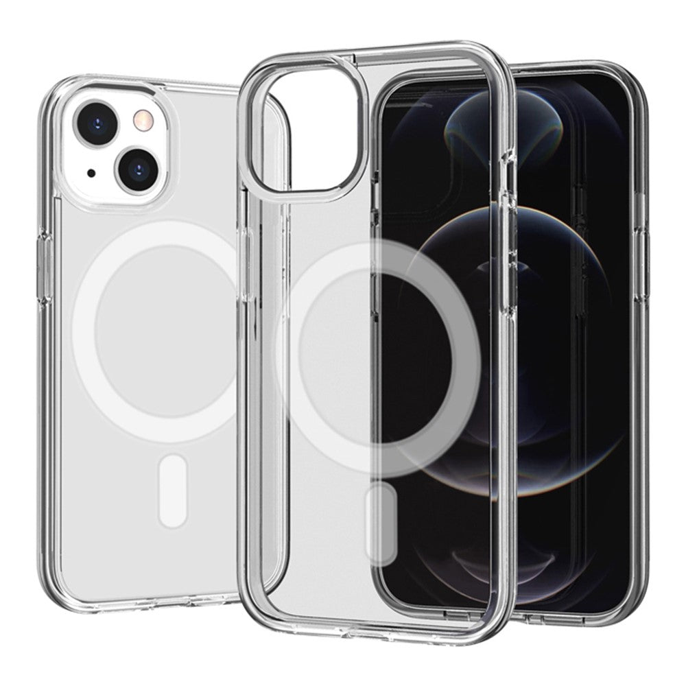 Til iPhone 14 Magnetisk Cover Kompatibel med MagSafe PC + TPU Klart Telefoncover