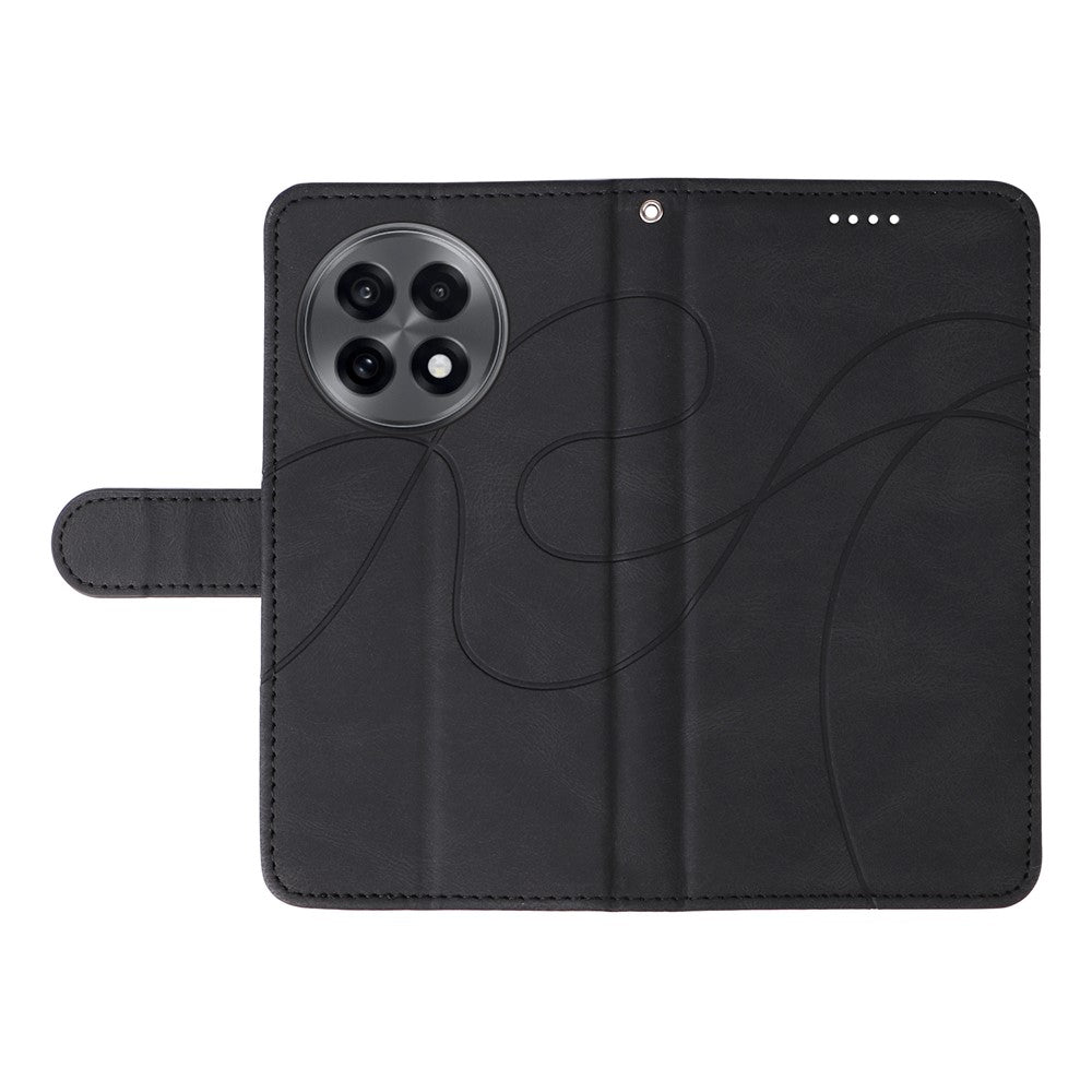 OnePlus 13R 5G / Ace 5 5G / 5 Pro 5G Plånboksfodral Lädermobilfodral Stativ med Böjd Linjedesign