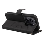 For Xiaomi Redmi Note 14 4G (163.25mm) Wallet Case Leather Phone Cover Stand with Curved Line Design