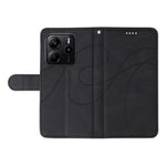 For Xiaomi Redmi Note 14 4G (163.25mm) Wallet Case Leather Phone Cover Stand with Curved Line Design
