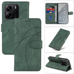 For Xiaomi Redmi Note 14 4G (163.25mm) Wallet Case Leather Phone Cover Stand with Curved Line Design