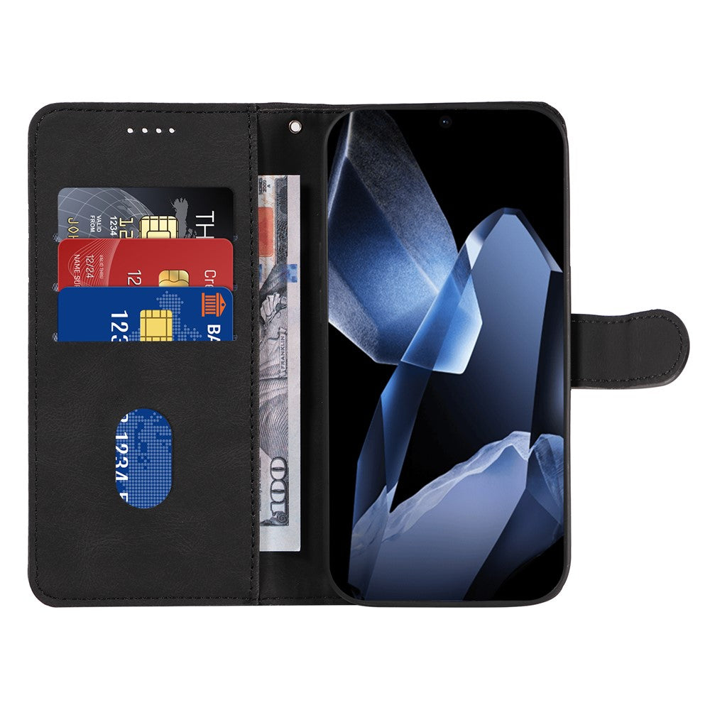 OnePlus 13 Plånboksfodral Lädermobilfodral Stativ med Böjd Linjedesign