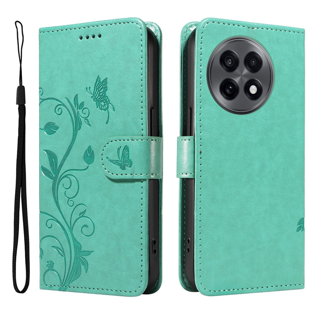 For OnePlus 13R 5G / Ace 5 5G / 5 Pro 5G PU Leather Cases Flower Pattern Wallet Stand Phone Cover with Strap