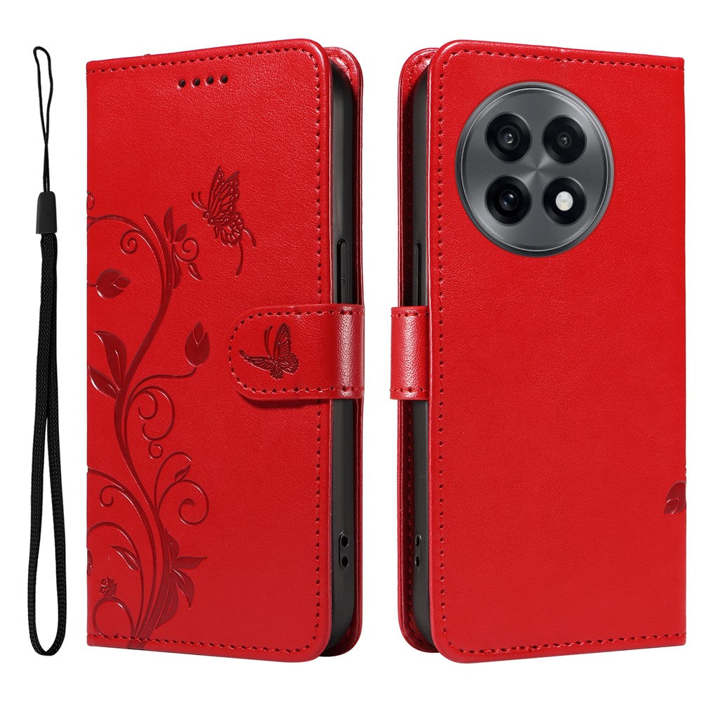 For OnePlus 13R 5G / Ace 5 5G / 5 Pro 5G PU Leather Cases Flower Pattern Wallet Stand Phone Cover with Strap
