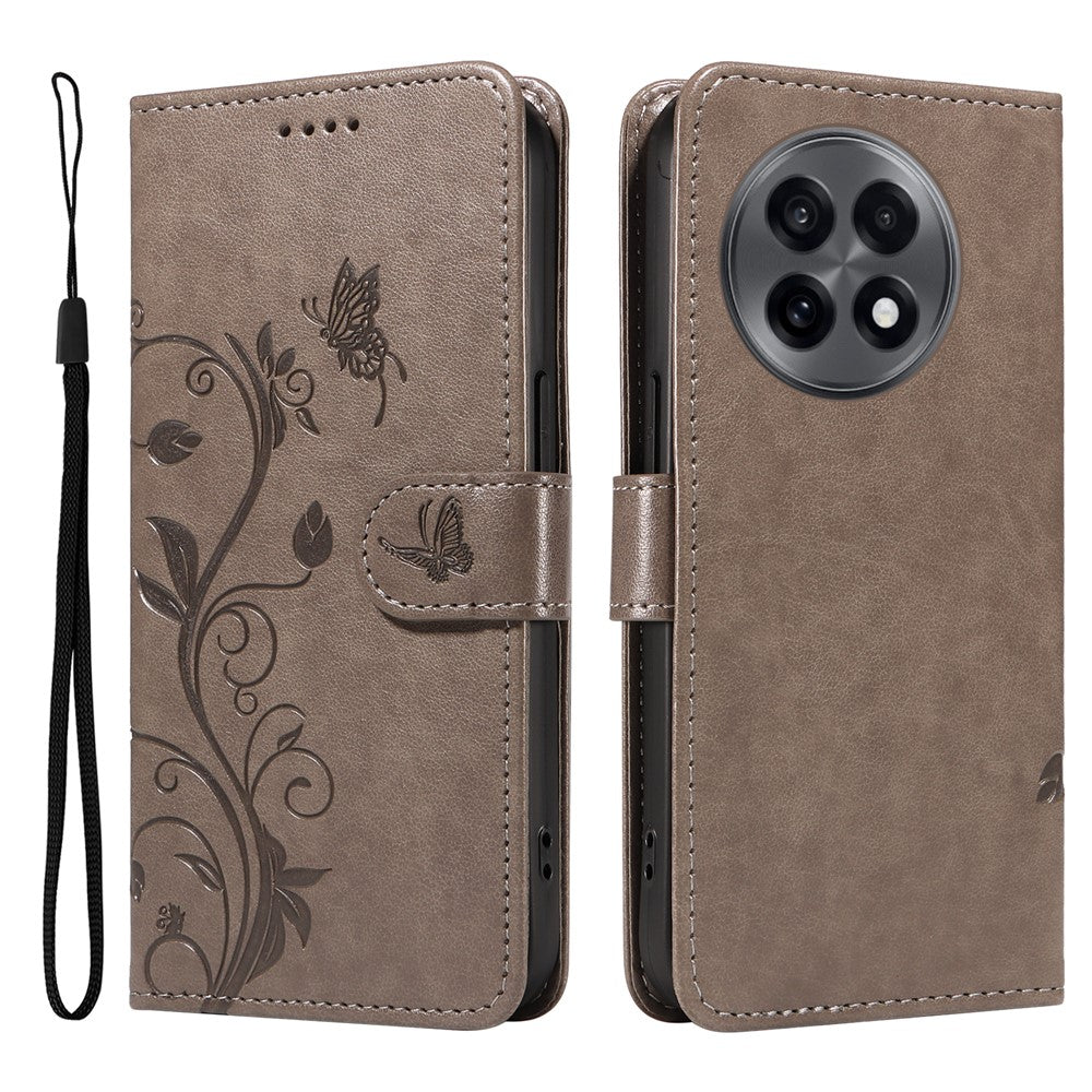 For OnePlus 13R 5G / Ace 5 5G / 5 Pro 5G PU Leather Cases Flower Pattern Wallet Stand Phone Cover with Strap
