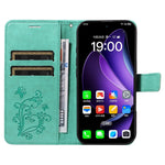 Oppo Reno13 5G (Global) Plånboksfodral Läderfodral med Blommig Fjärilstryck och Stativ