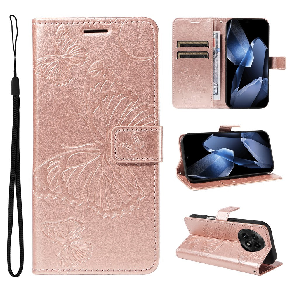 For OnePlus 13 Wallet Case Floral Butterfly Imprinted Leather Phone Cover Stand