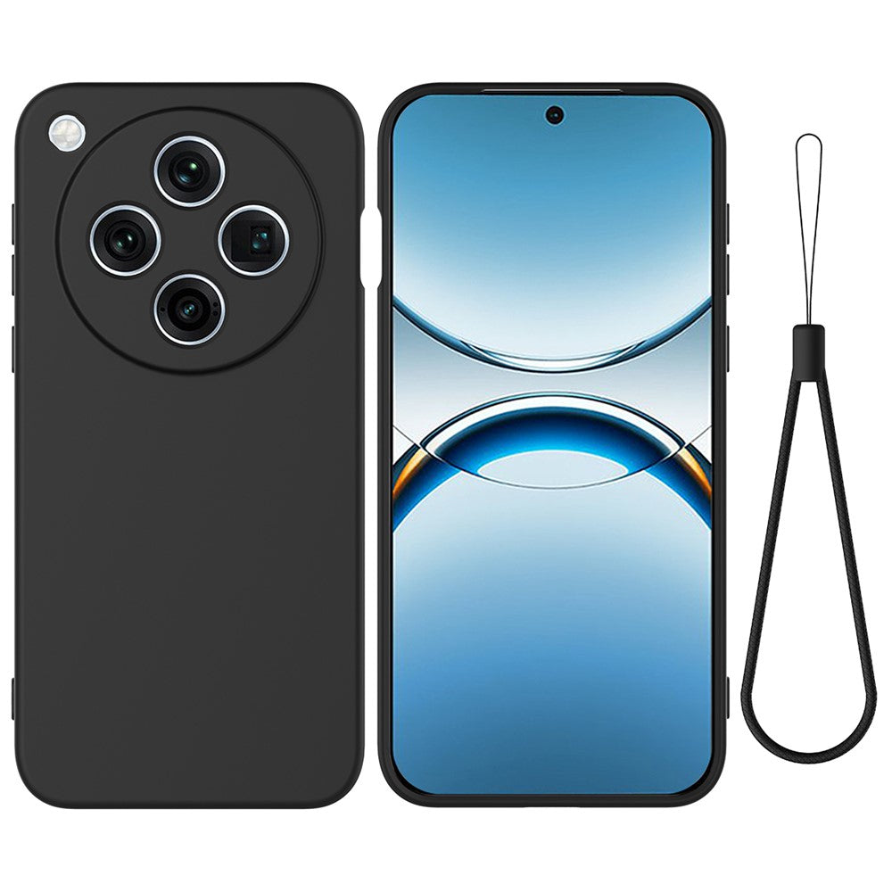 For Oppo Find X8 Pro 5G Case Liquid Silicone Phone Back Cover with Hand Strap