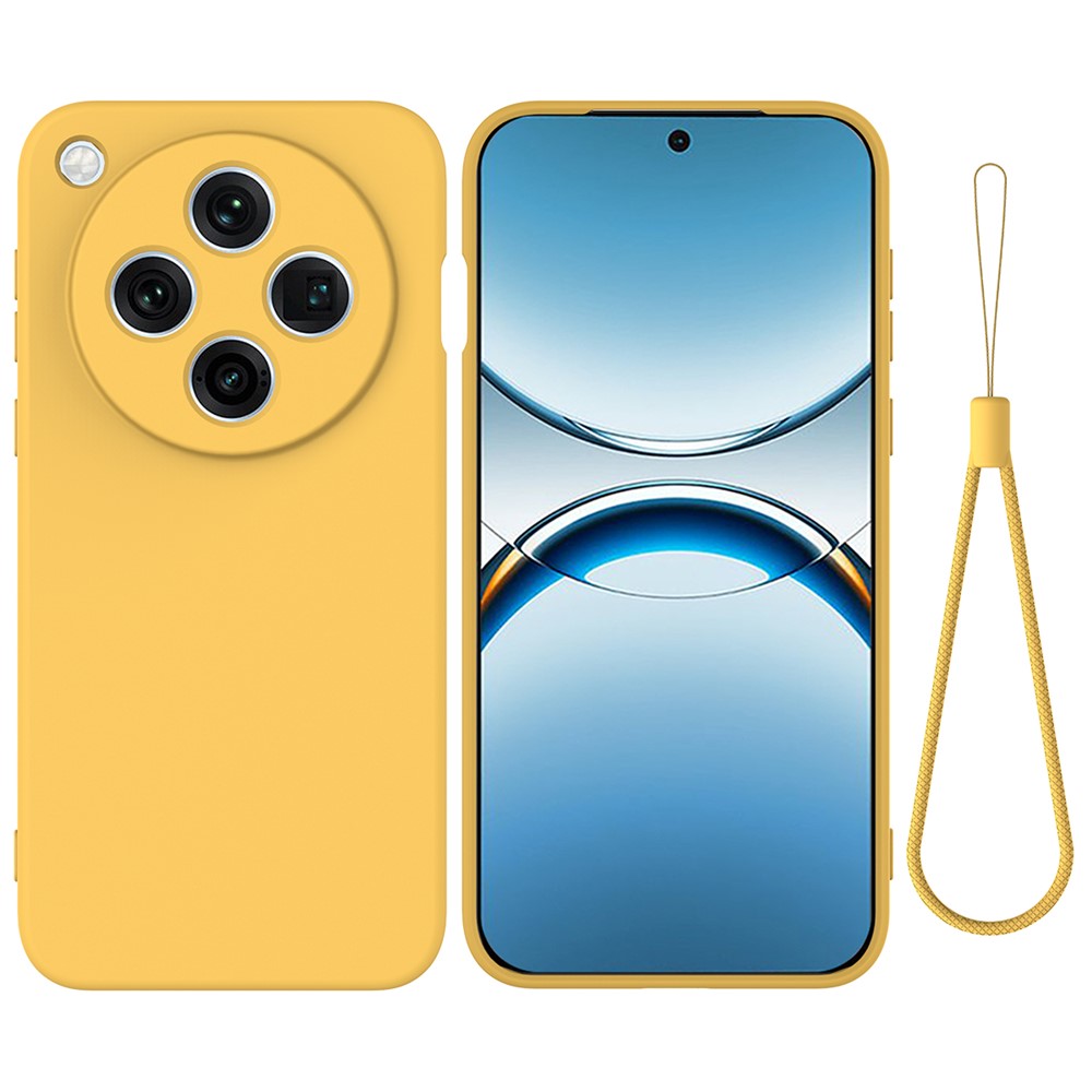 For Oppo Find X8 Pro 5G Case Liquid Silicone Phone Back Cover with Hand Strap