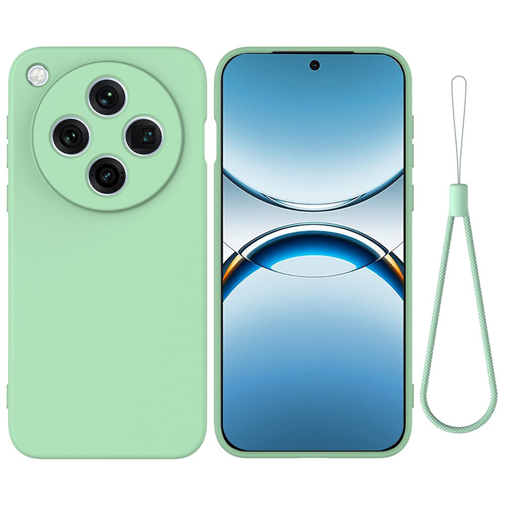 For Oppo Find X8 Pro 5G Case Liquid Silicone Phone Back Cover with Hand Strap