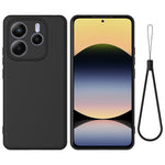 For Xiaomi Redmi Note 14 5G Case Liquid Silicone Phone Back Cover with Hand Strap
