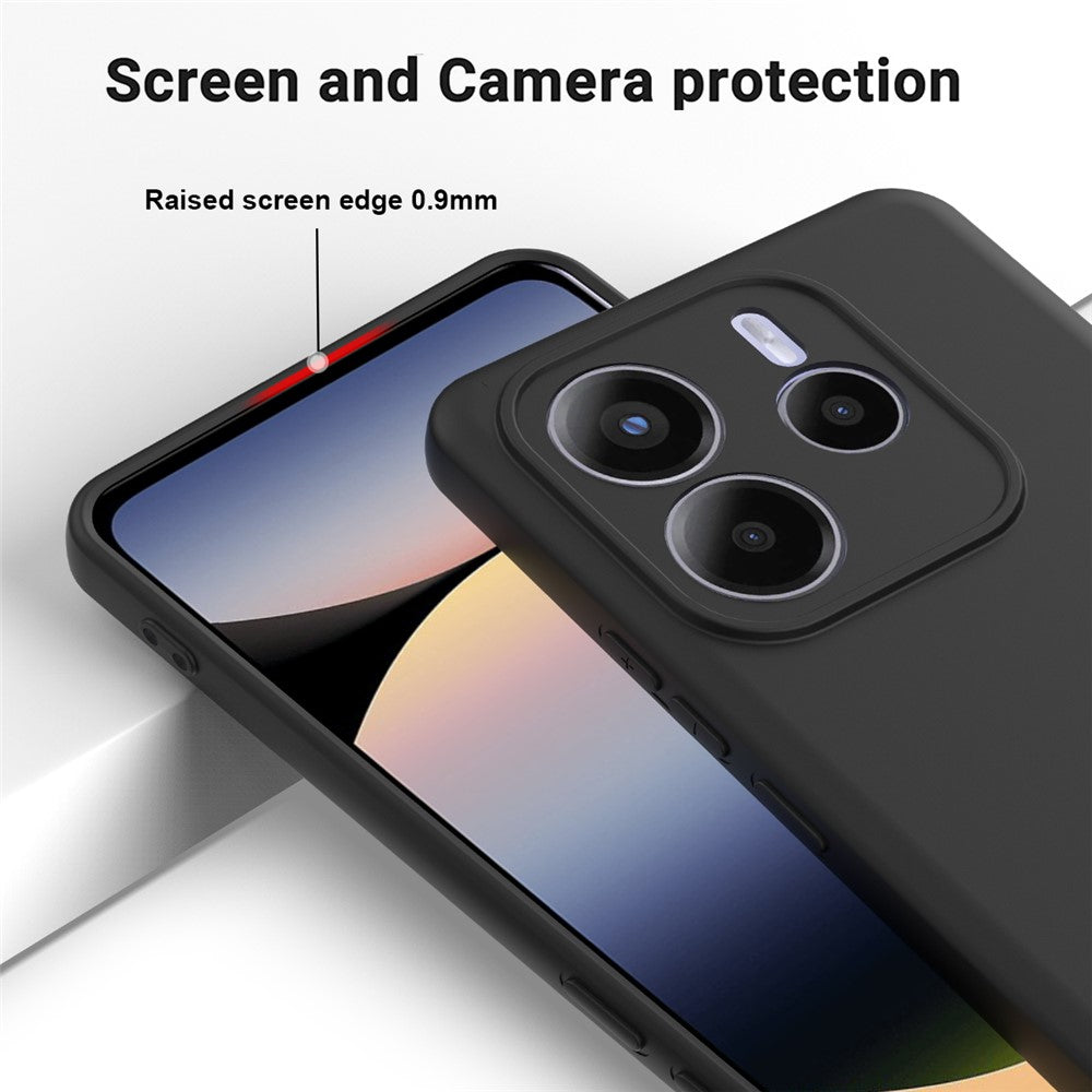 For Xiaomi Redmi Note 14 5G Case Liquid Silicone Phone Back Cover with Hand Strap