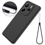 For Xiaomi Redmi Note 14 5G Case Liquid Silicone Phone Back Cover with Hand Strap