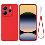 For Xiaomi Redmi Note 14 5G Case Liquid Silicone Phone Back Cover with Hand Strap