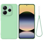 For Xiaomi Redmi Note 14 5G Case Liquid Silicone Phone Back Cover with Hand Strap