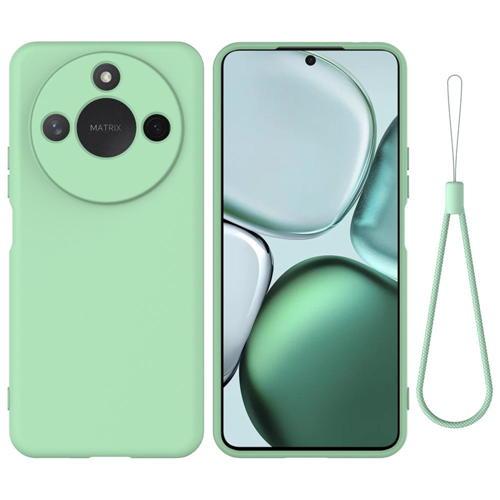 For Honor X60 5G / Honor X9c Smart 5G Case Liquid Silicone Phone Back Cover with Hand Strap