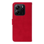 For Xiaomi Redmi Note 14 4G (163.25mm) Case Solid Color Leather Mobile Cover Wallet Stand with Strap