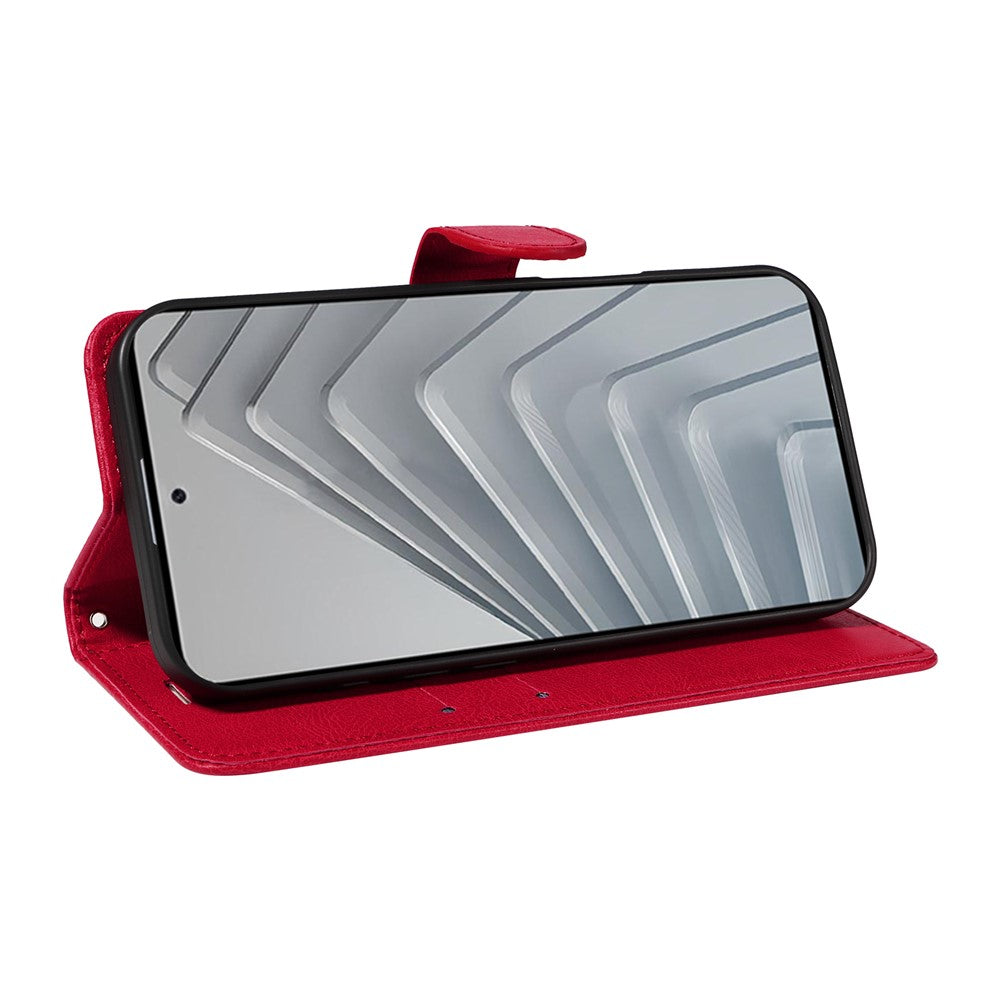 For Xiaomi Redmi Note 14 4G (163.25mm) Case Solid Color Leather Mobile Cover Wallet Stand with Strap
