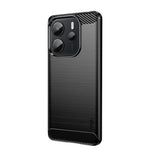 MOFI For Xiaomi Redmi Note 14 4G (163.25mm) Back Cover  Brushed Texture Carbon Fiber Soft TPU Case