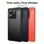 MOFI For Xiaomi Redmi Note 14 4G (163.25mm) Back Cover  Brushed Texture Carbon Fiber Soft TPU Case