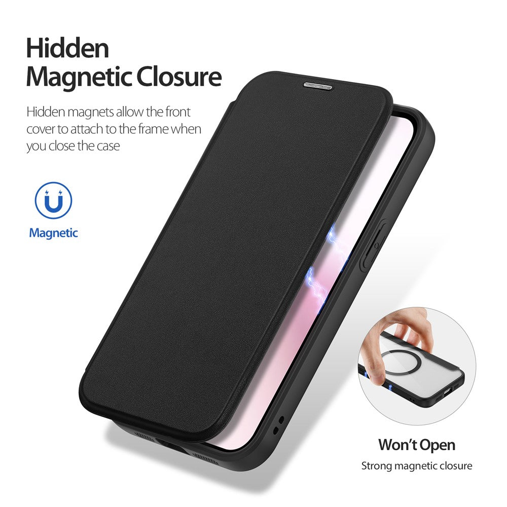 DUX DUCIS For iPhone 17e / 16e Leather Case  Skin X Pro Series Flip Cover Compatible with MagSafe