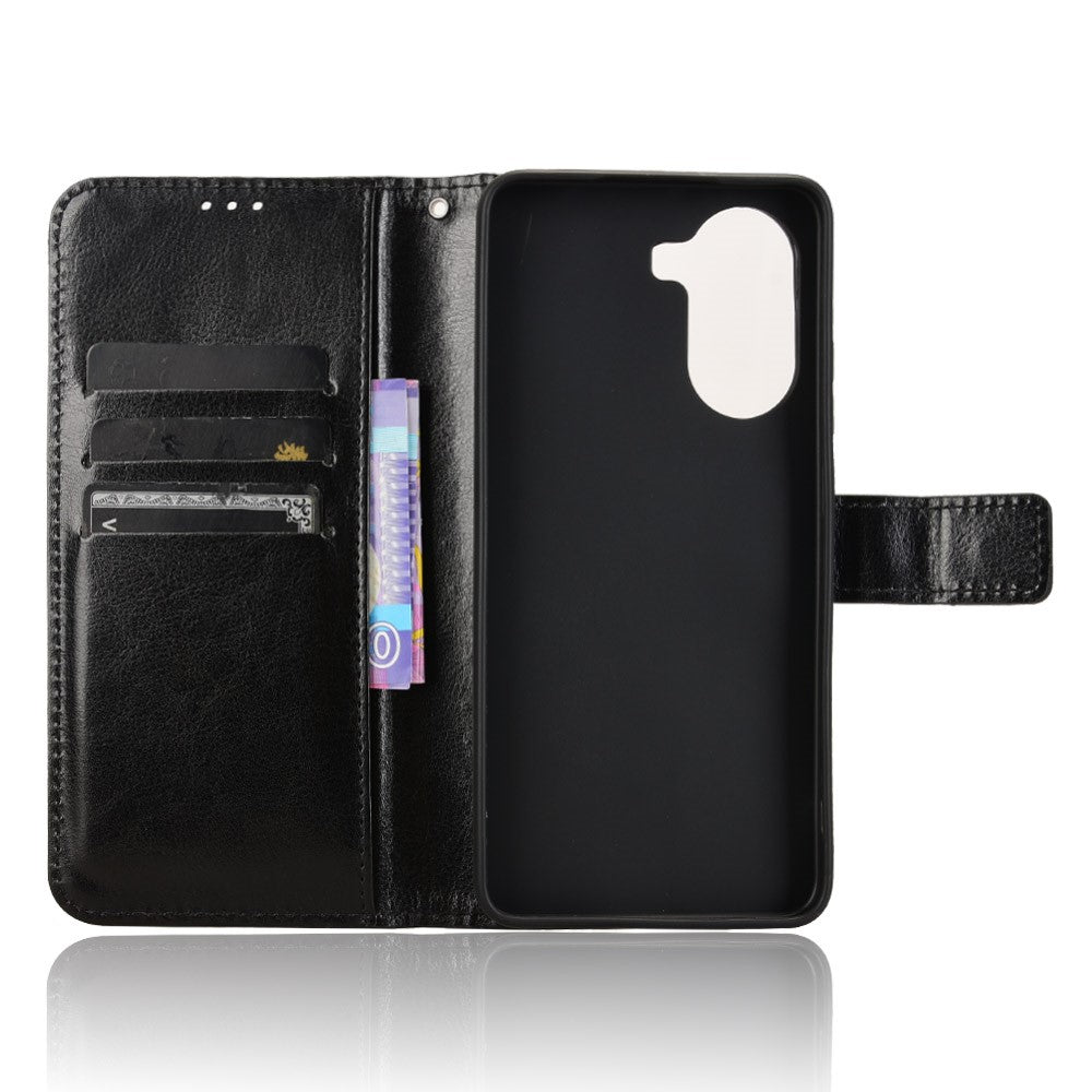 Xiaomi Redmi Turbo 4 5G / Xiaomi Poco X7 Pro 5G PU-läderskal med rem Crazy Horse Texture Phone Fold Cover