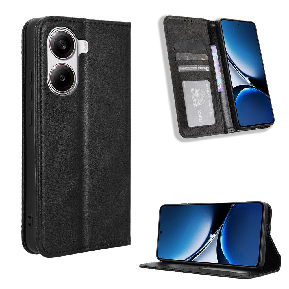 Xiaomi Redmi Turbo 4 5G / Xiaomi Poco X7 Pro 5G Retro PU-läderfodral mobilplånboksfodral Stativfodral