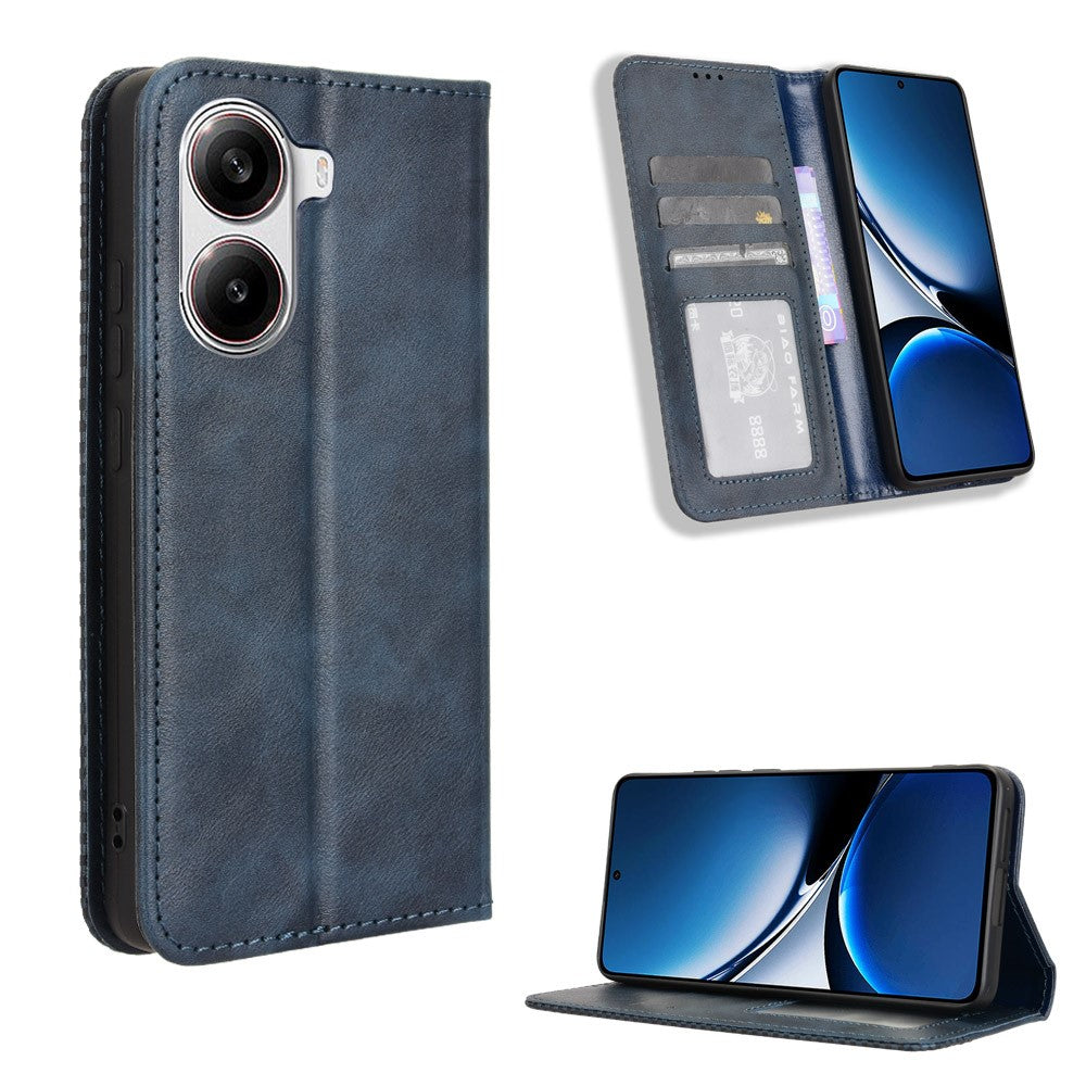 Xiaomi Redmi Turbo 4 5G / Xiaomi Poco X7 Pro 5G Retro PU-läderfodral mobilplånboksfodral Stativfodral