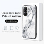 For Xiaomi Poco X7 Pro 5G / Redmi Turbo 4 5G Case Marble Pattern Tempered Glass + PC + TPU Protective Phone Cover