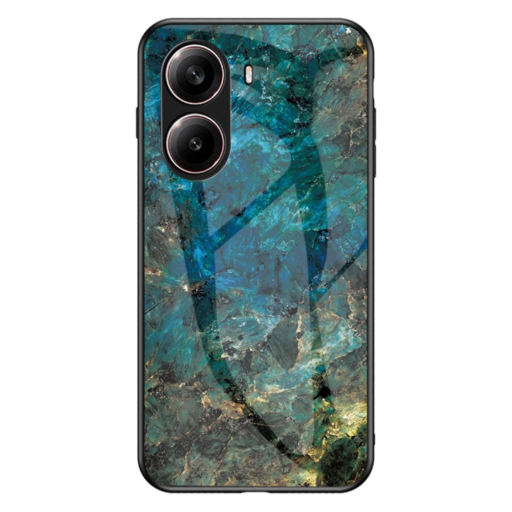 For Xiaomi Redmi Turbo 4 5G Case Marble Pattern Tempered Glass + PC + TPU Protective Phone Cover