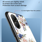 For Xiaomi Poco X7 Pro 5G / Redmi Turbo 4 5G Case Floral Pattern TPU + Tempered Glass Protective Phone Cover