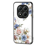 For Xiaomi Poco X7 5G / Redmi Note 14 Pro 5G Case Floral Pattern TPU + Tempered Glass Protective Phone Cover
