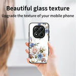 For Xiaomi Poco X7 5G / Redmi Note 14 Pro 5G Case Floral Pattern TPU + Tempered Glass Protective Phone Cover