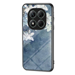 For Xiaomi Poco X7 5G / Redmi Note 14 Pro 5G Case Floral Pattern TPU + Tempered Glass Protective Phone Cover