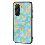 For Xiaomi Poco X7 Pro 5G / Redmi Turbo 4 5G Case Butterfly Pattern TPU + Tempered Glass Protective Phone Cover