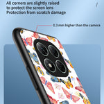For Xiaomi Poco X7 5G / Redmi Note 14 Pro 5G Case TPU + Tempered Glass Phone Back Cover Butterfly Pattern