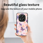 For Xiaomi Poco X7 5G / Redmi Note 14 Pro 5G Case TPU + Tempered Glass Phone Back Cover Butterfly Pattern
