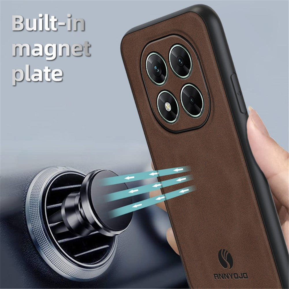 ANNYOJO For Xiaomi Poco X7 5G Case PU Leather + PC + TPU Anti Drop Phone Back Cover