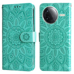 Xiaomi Poco F7 Pro 5G / Redmi K80 5G Skal Sunflower Imprint Läderplånbok mobilskal
