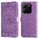 For Xiaomi Redmi Note 14 4G (163.25mm) Case Sunflower Imprint Leather Wallet Phone Cover