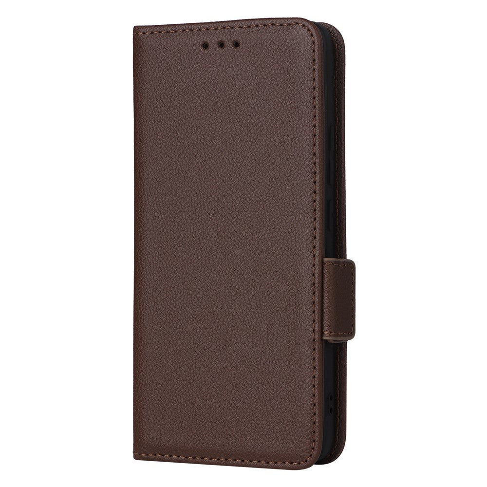 For Xiaomi Poco X7 Pro 5G / Redmi Turbo 4 5G Case with Wrist Strap Litchi Texture PU Leather Wallet Phone Cover
